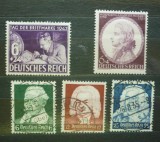 Set timbre Germania Deutsches Reich Tag der Briefmarke 1942 Mozart Bach Handel Schutz - A228
