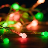 Instalație de Lumini LED, Model 20 Becuri Globuri Mini, Funcționare pe Baterii, Multicolor, 2.2m, Oem