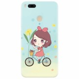 Husa silicon pentru Xiaomi Mi A1, Girl And Bike