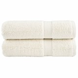 vidaXL Prosoape de m&acirc;ini premium SOLUND 2 buc. crem 50x100cm 600 gsm