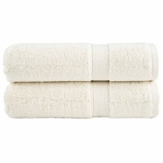 vidaXL Prosoape de m&acirc;ini premium SOLUND 2 buc. crem 50x100cm 600 gsm