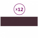 Panouri de perete, 12 buc., violet, 60x15 cm, textil, 1,08 m&sup2;