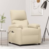 Fotoliu cu ridicare, crem, material textil
