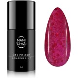 NaniNails NANI Amazing Line lac de unghii sub forma de gel culoare Crimson Confetti 5 ml