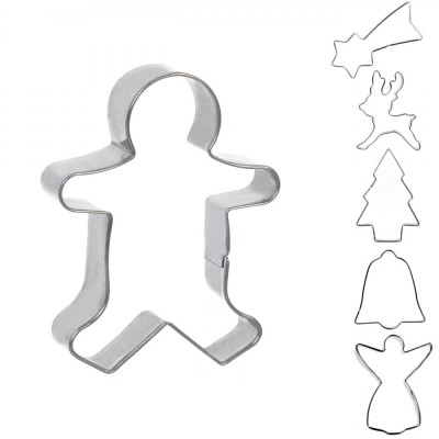 Forme Metalice pentru Biscuiți Crăciun, Set 6 Bucăți, Metal, Potrivit pentru Mașina de Spălat Vase foto