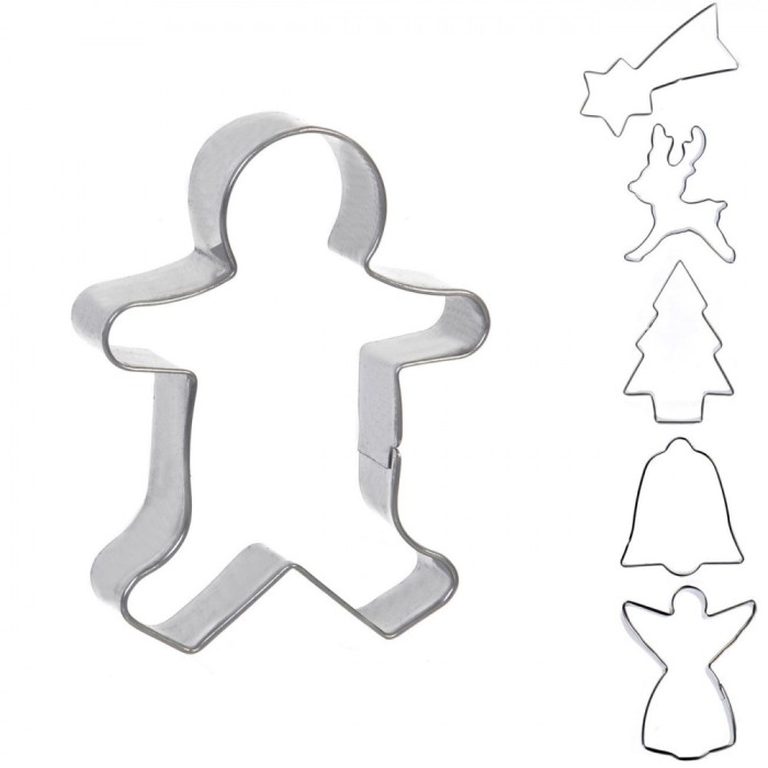 Forme Metalice pentru Biscuiți Crăciun, Set 6 Bucăți, Metal, Potrivit pentru Mașina de Spălat Vase