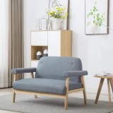 Gossi canapea cu 2 locuri, gri deschis, material textil