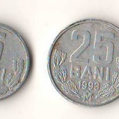 SV * Moldova 1 BAN 5 - 25 - 50 BANI 1993 PRIMELE MONEDE POST URSS