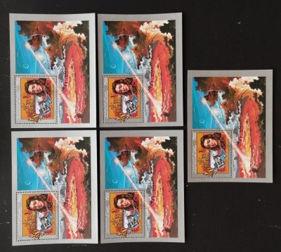 INS.COMORE-COSMONSUTICS-5 X 1COLITA COMETA HALEY -Obliterate.-CTO-ICO 175B foto
