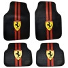 Covorașe auto universale DECOMAT &ndash; set 4 bucăți lavabile, antiderapante, cu imprimeu sport &bdquo;Scuderia Style&rdquo;, PVC, Oem