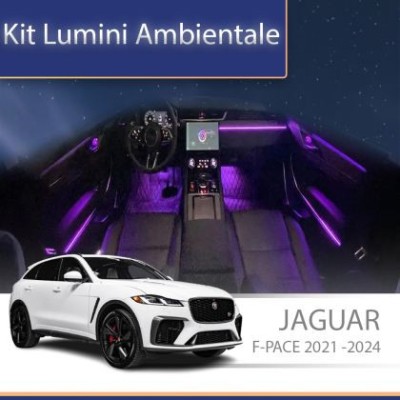 Lumini Ambientale Jaguar F-PACE 2021-2024 set complet control telefon sau sistem original CarStore Technology foto