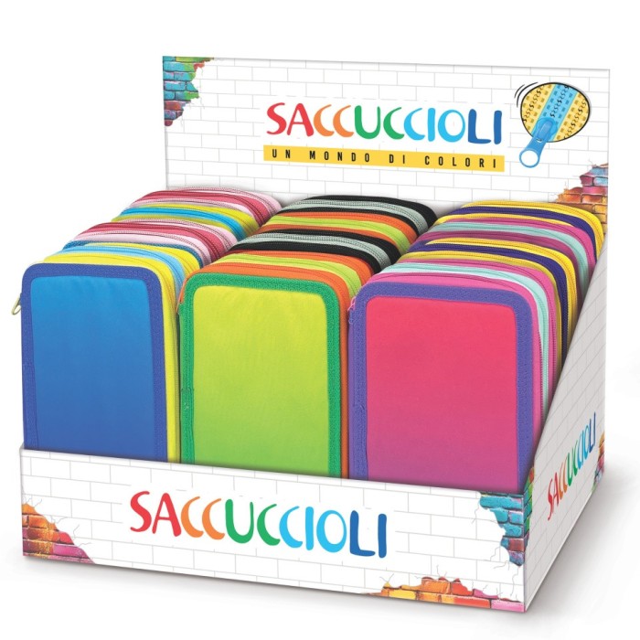 Penar echipat - Color Block cu 3 fermoare (18 markere si 12 creioane colorate)