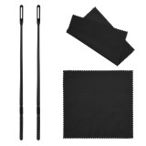 Kit de curățare pentru flaut, cu tijă, c&acirc;rpă și bețișoare, ușor și portabil