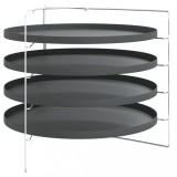 Cumpara ieftin Tavi pentru pizza, 4 buc., cu suport, &Oslash; 28 cm, otel