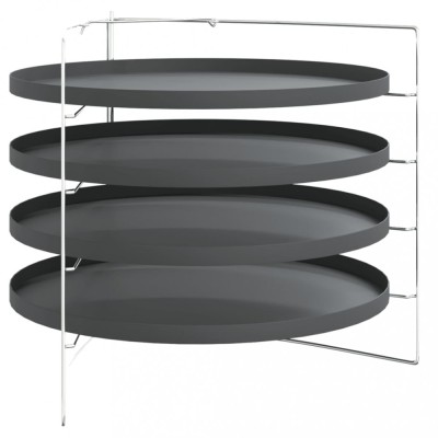 Tavi pentru pizza, 4 buc., cu suport, &amp;Oslash; 28 cm, otel foto