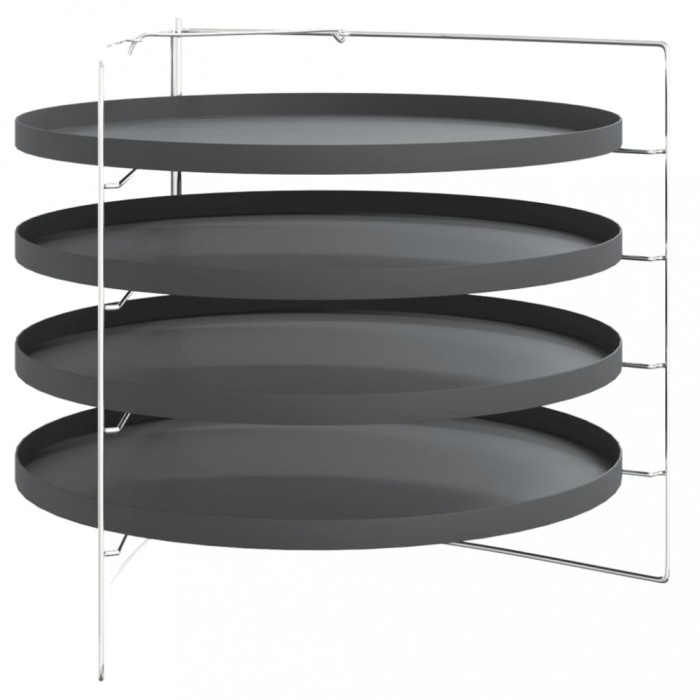 Tavi pentru pizza, 4 buc., cu suport, &Oslash; 28 cm, otel