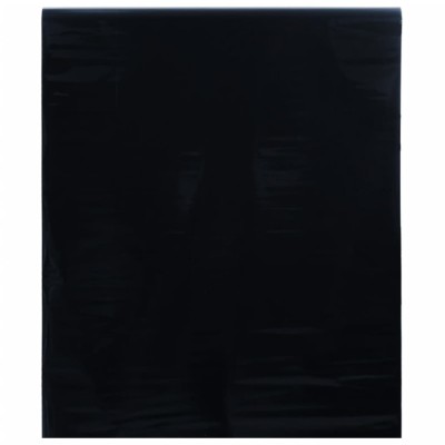 Folie pentru fereastră statică, negru mat, 45x500 cm, PVC foto
