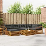 Cumpara ieftin Set de canapele de exterior 7 buc. 6-Locuri Natural si Antracit