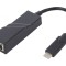 Adaptor USB-C la RJ45, Negru, 0.2m