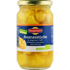 Ananas bio bucati in suc propriu, 350g Morgenland