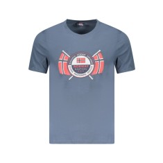 Norway Tricou barbati cu logo, din bumbac, Regular fit, Albastru deschis, M