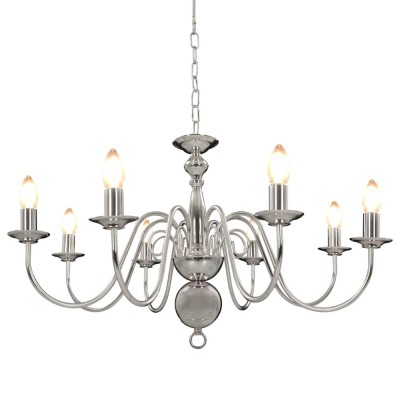 Candelabru, argintiu, 8 becuri E14 foto