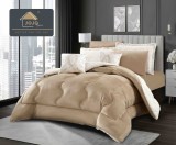 Cumpara ieftin Lenjerie pat cu pilota inclusa din catifea si blanita artificiala de iepure cu doua fete,cearceaf cu elastic,bej+crem - A1201