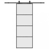 Usa glisanta cu set de feronerie neagra 76x205 cm Sticla ESG