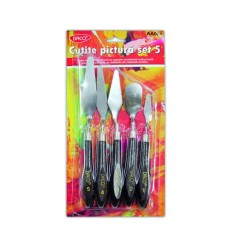 Set Cutite Pictura DACO, Diferite Forme si Marimi, 5 Buc/Set, din Lemn si Metal Accesorii Craft, Accesorii Creatie, Ustensile Pictura, Accesorii pentr foto