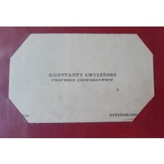 Carte de vizita, Konstanty Chylinski, profesor universitar 1881-1939