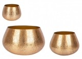 Cumpara ieftin Set 3 ghivece flori aluminiu auriu Varanasi 30x22 cm, 42.5x31.5 cm, 60x39.5 cm