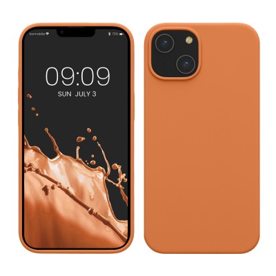 Husa Kwmobile pentru Apple iPhone 14, Portocaliu, Silicon, KWM000016NI031C foto