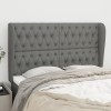 VidaXL Tăblie de pat cu aripioare gri &icirc;nchis 147x23x118/128 cm textil 3118291