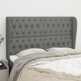 VidaXL Tăblie de pat cu aripioare gri &icirc;nchis 163x23x118/128 cm textil 3118299