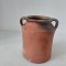 Vas ceramic tip borcan, din lut ars si smaltuit doar pe interior, cu aspect rustic deosebit, 14cm inaltime