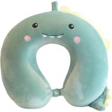 Pern&Auml; traveldino, suport ergonomic pentru g&Atilde;&cent;t &Egrave;i cap, spum&Auml; cu memorie, 30x30 cm, sistem de prindere cu capse, verde