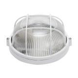 Corp BAT E27 Rotund Alb IP54 Dispersor Sticla+Grilaj - NOVELITE