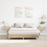 VidaXL Cadru de pat fără saltea Stejar Sonoma 150x200cm Lemn prelucrat