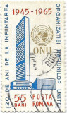 O.N.U., 1965 - 55 B, obliterata, Organizatii internationale, Stampilat