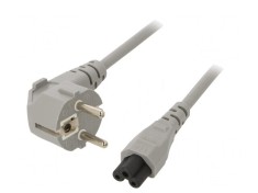 Cablu Alimentare 3x0,75mm2 cu Ştecăr &icirc;n Unghi și Conector IEC C5