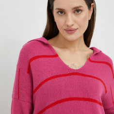 United Colors of Benetton pulover femei, culoarea roz, light