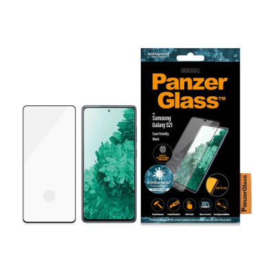 Folie Sticla Panzer Antibacterial pentru Samsung Galaxy S21 Negru foto