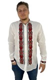 Bluza tip ie barbati RB 364, marime L, alb/rosu, Bumbac