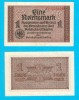 Germania (p#R136) 1 Reichsmark 1939 aUNC 'Reichskreditkassenschein' serie: 318.007155; (ROG CITITI DETALIILE!)