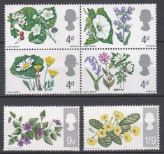 Marea Britanie 1967 - Flori, MNH