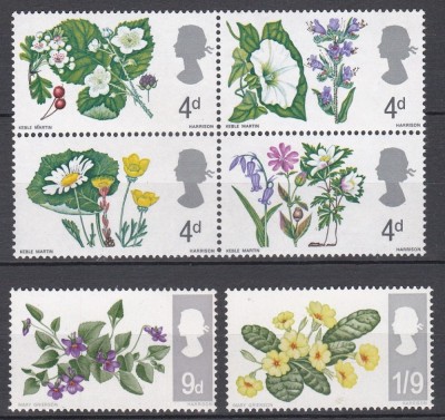 Marea Britanie 1967 - Flori, MNH foto