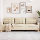 Gossi canapea cu 3 locuri, crem, 210 cm, material textil