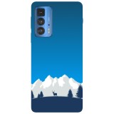 Husa compatibila cu Motorola Moto G50 model Minimal deer mountains, Silicon, TPU, Viceversa, Transparent, Carcasa