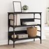 Gossi masa consola, negru, 75x32x75 cm, lemn prelucrat