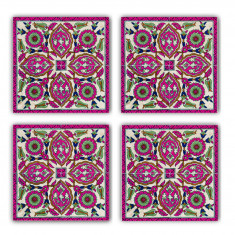 Set suporturi de pahare, Taylor, 366TYR1190, Piatra, 10 x 10 x 1 cm, 4 piese, Multicolor